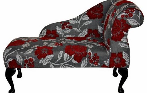 Beaumont Gorgeous Red, White and Grey Floral Mini Chaise Longue 41``