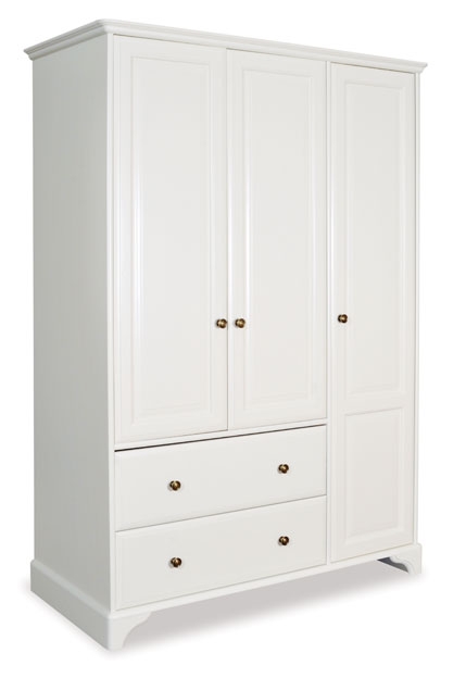 Beaumont Painted Triple Gents Wardrobe - Off