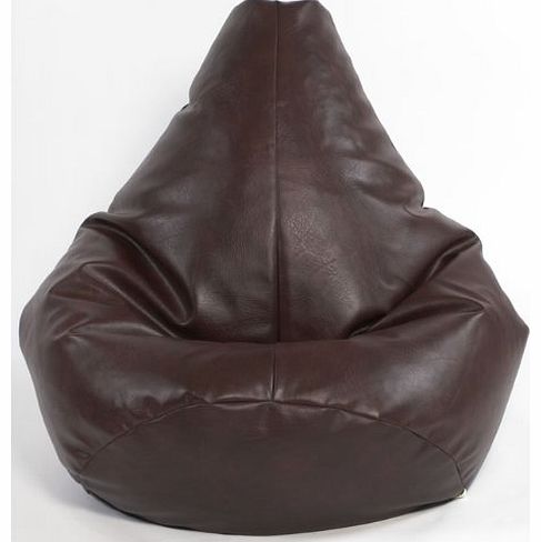 Kids Brown Highback Gaming Beanbag Faux Leather Bean Bag Chair