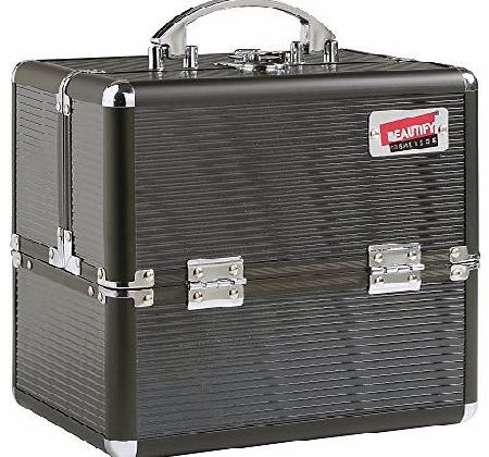 Beautify Professional Elegant Small Black Aluminium Beauty Cosmetics 