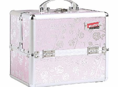 Beautify Professional Small Pink Rose Patterned Aluminium Beauty Cosmetics amp; Make Up Case