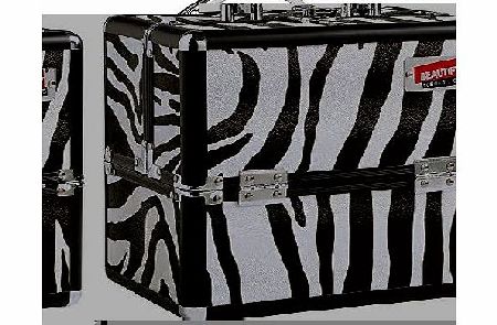 Beautify Professional Small Zebra Print Aluminium Beauty Cosmetics 