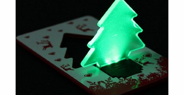 Beautymall Green Portable LED Christmas Tree Folding Pocket Card Night Light Lamp Xmas Gift