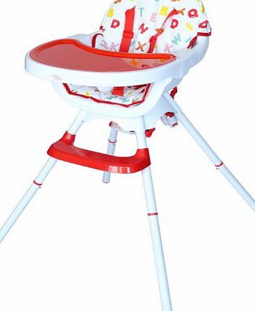 Bebe Style Deluxe 3-in-1 Modern Highchair/ Junior Chair and Booster (Red)