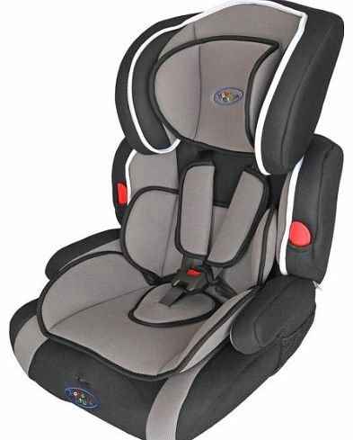 Deluxe Group 1-2-3 childs car and booster seat. Grey - Black.