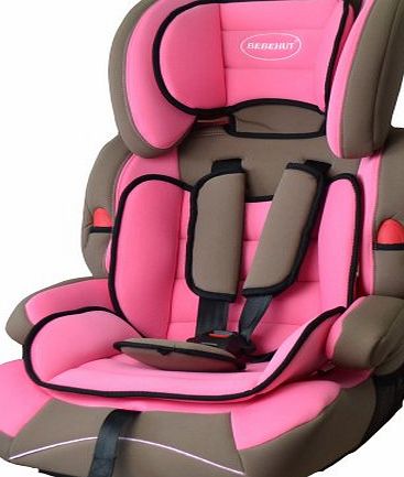 Bebehut Ventura Elite Convertible Child Car Seat Group 1,2amp;3,9-36kg (Pink/Beige BAB001-H05)