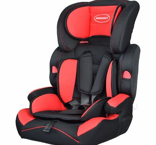 Bebehut Ventura Elite Convertible Child Car Seat Group 1,2amp;3,9-36kg (Red/Black BAB001- H01)