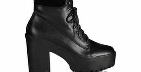 BEBO Black lace-up platform ankle boots