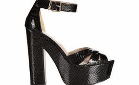 BEBO Black snakeskin-effect platform heels
