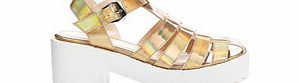 BEBO Gold chunky sole huarache sandal
