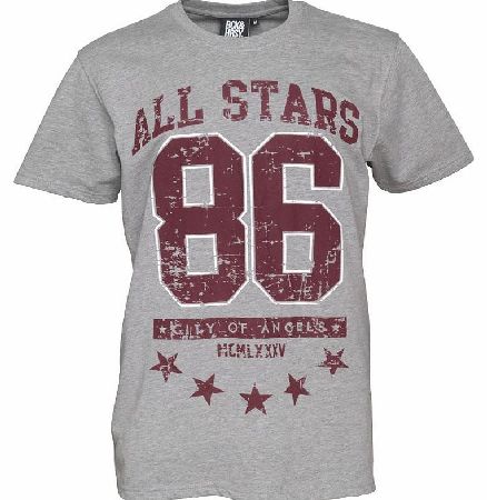 Beck And Hersey Mens All Star T-Shirt Grey Marl