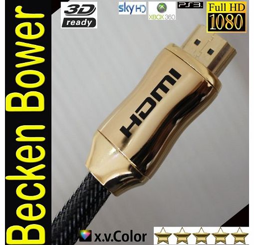 BeckenBower Cable - 1M HDMI Cable 1.4 3D LCD LED PLASMA 3D HDTV SKY VIRGINHD PS3 XBOX 360 TV, cable lead for SKYHD, HD TV , Designed for 3D TV,High Speed cable Lead for PS3 XBOX 360 Virgin HD LED LCD 