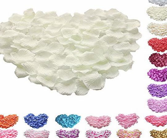 Becky 100 Silk Rose Petals Flower Engagement Confetti Wedding Party Decoration #02 Ivory/Cream