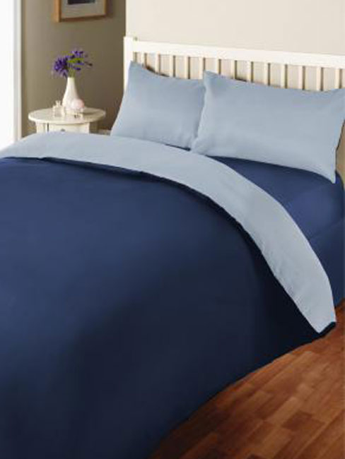 Bedroom Reversible Blue & Light Blue Single Duvet Cover