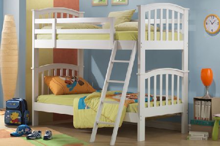 Bedworld Discount Beds Polar White Bunk Bed Single
