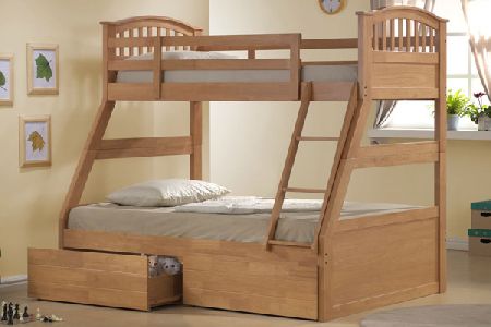 Bedworld Discount Beds Wooden Three Sleeper Bunk Bed