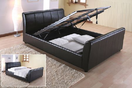 Bedworld Discount Boston Faux Leather Ottoman Bed Kingsize 150cm