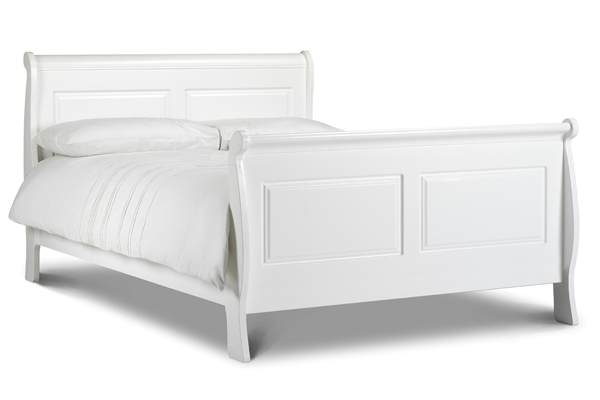 Cordoba White Sleigh Bed Double 135cm