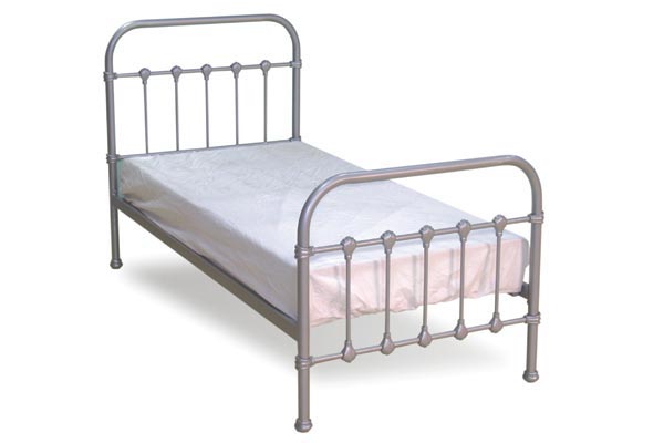 Bedworld Discount Darwin Silver Metal Bed Frame Single 90cm