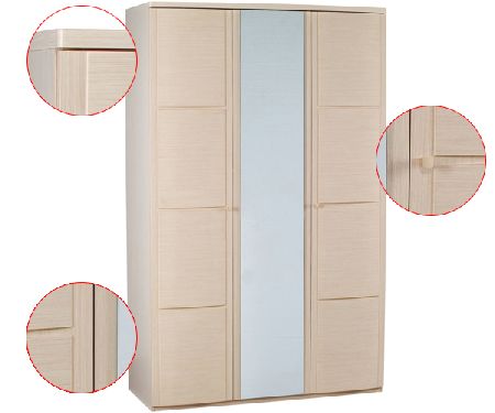 Bedworld Discount Eclipse Range - Wardrobe - 3 Door (1 Mirror Doors)
