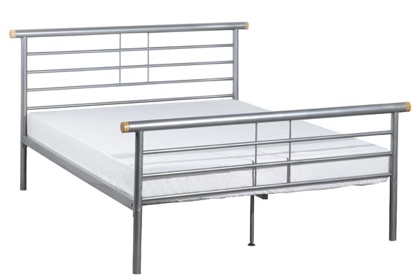Bedworld Discount Gemini Silver Metal Beds Single 90cm