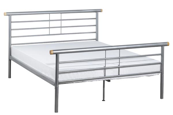 Gemini Silver Metal Beds Single 90cm