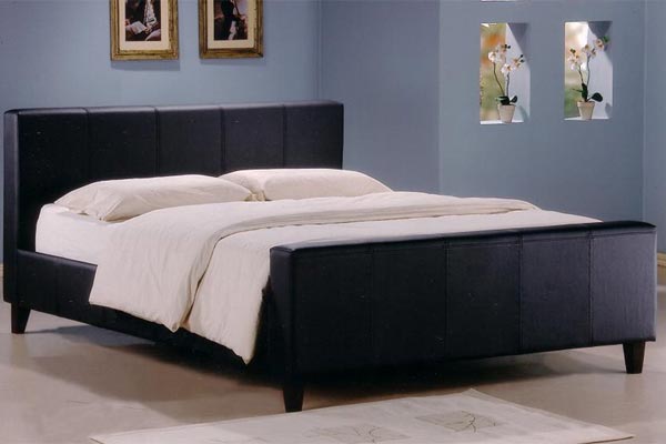 Kensington Real Leather Bed Double 135cm