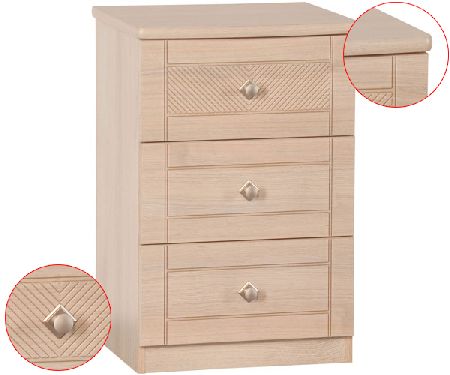 Lattice Range - bedside Table (3 Drawers)