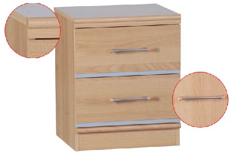 Bedworld Discount Manhattan Range - Bedside Table (2 Drawers)