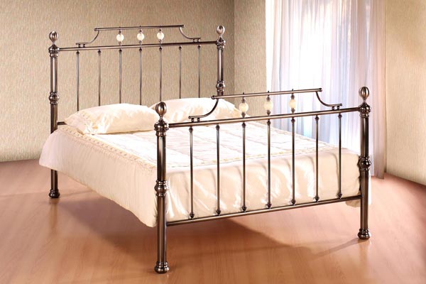 Melrose Nickel Metal Bed Frame Double 135cm