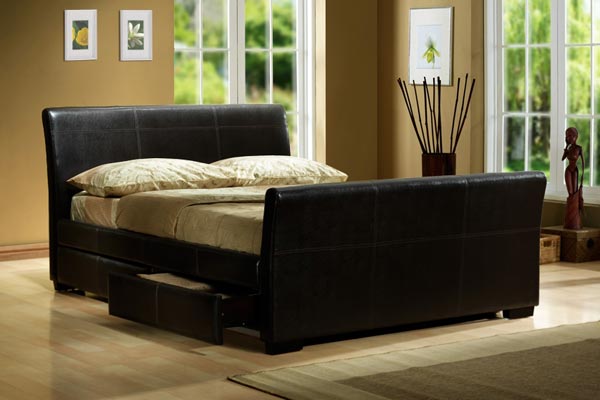 Peru Faux Leather Bed Frame Double 135cm