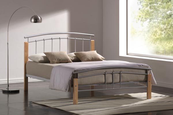 Bedworld Discount Tetras Metal-Wood Bed Frame Kingsize 150cm