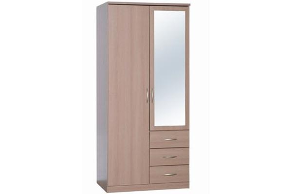 Bedworld Discount Toledo Beech 2 Door Wardrobe with mirror and