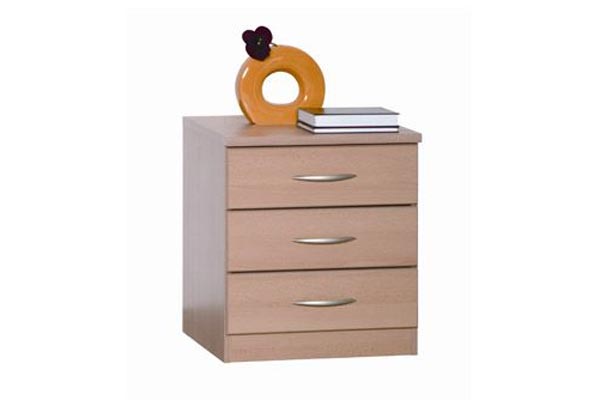Toledo Beech 3 Drawer Bedside Chest