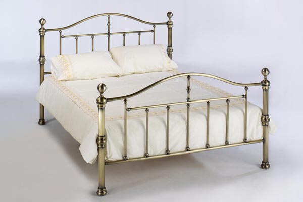 Victoria Antique Brass Metal Bed Frame Double