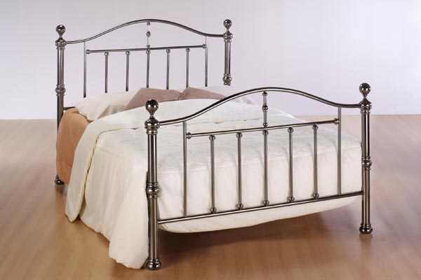 Victoria Nickel Metal Bed Frame Double 135cm