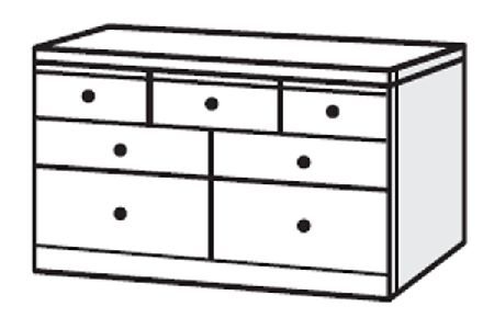 Bedworld Furniture Havana Range - Chest of Drawers (4 Large- 3 Small)