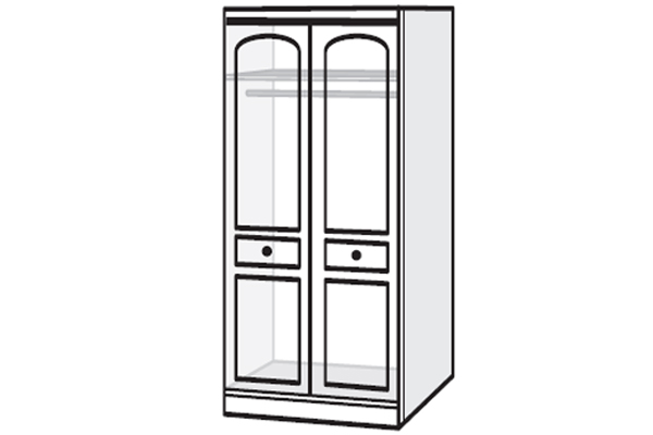 havana Range - wardrobe - 2 Door (With Shelf)