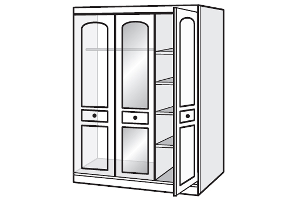 Bedworld Furniture Havana Range - Wardrobe - 3 Doors (With Fitted