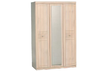 Bedworld Furniture Lattice Range - Wardrobe - 3 Door (1 Mirror Door)