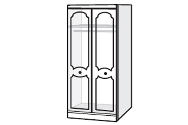 Bedworld Furniture Loire Range - Wardrobe - 2 Door (With Shelf)