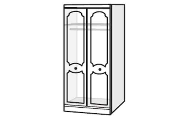 Bedworld Furniture Loire Range - Wardrobe - 2 Door (With Shelf)