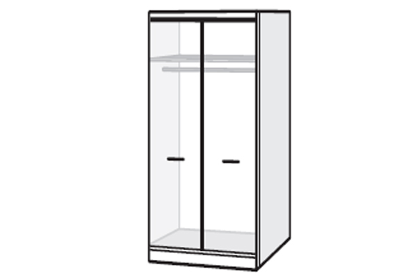 Bedworld Furniture Manhattan Range - Wardrobe - 2 Door (With Shelf)