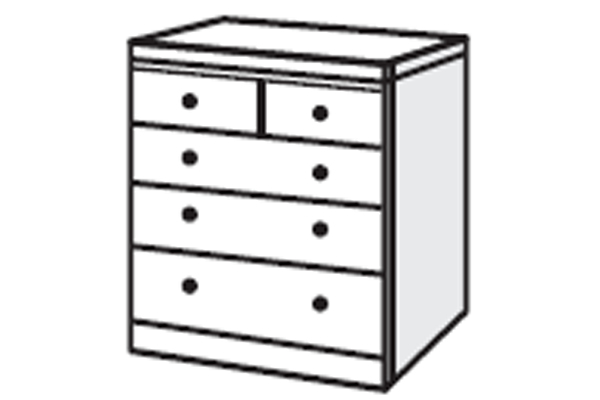 Bedworld Furniture Oyster Bay Range - Chest of Drawers (3 Large- 2