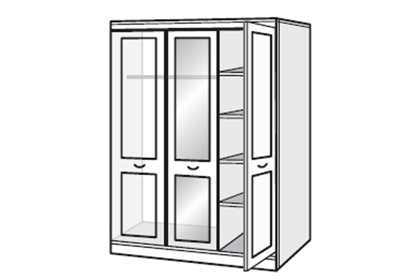 Bedworld Furniture Oyster Bay Range - Wardrobe - 3 Doors (1 Mirror