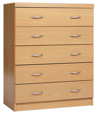 beech 5 DRAWER CHEST OF DRAWERS ANNA VALUE