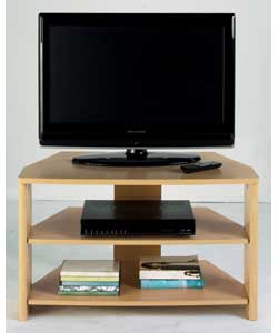 Beech Curved Front Corner TV Unit