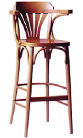 BEECH FAN BACK STOOL BENTWOOD