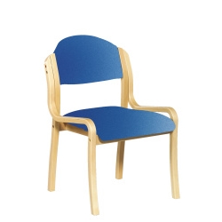 beech Stacking Side Chair-Blue