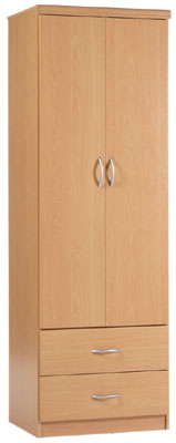 beech WARDROBE 2 DOOR 2 DRAWER ANNA